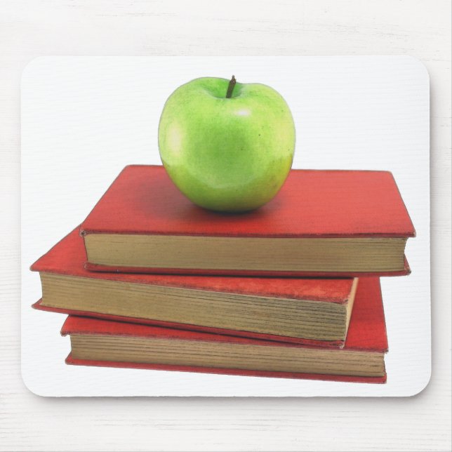 Green Apple and Red Books Mousemats (Front)