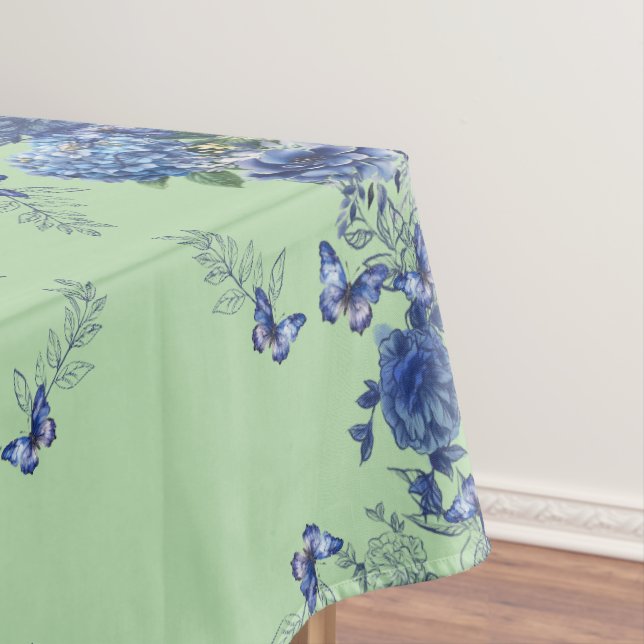 Green Apple Butterfly Flower Medow Tablecloth (In Situ)