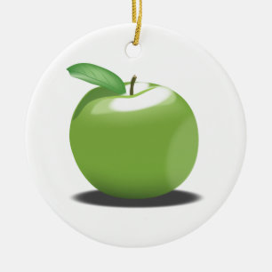 Green Apple Ceramic Ornament