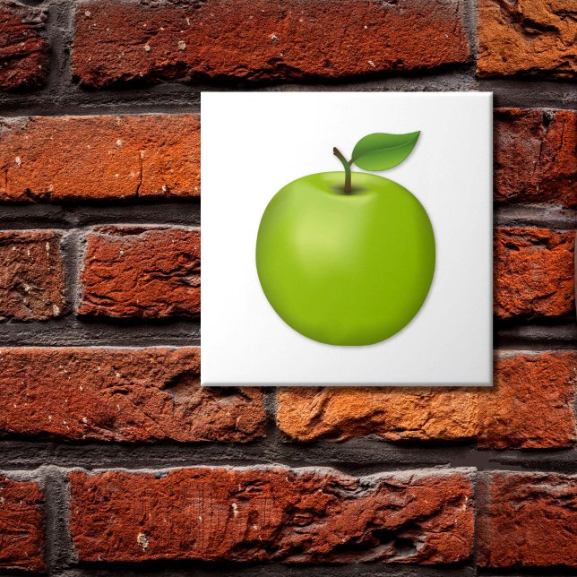 Green Apple  Ceramic Tile (Green Apple Ceramic Tile.
It’s Apple Time! An original drawing from my garden. )