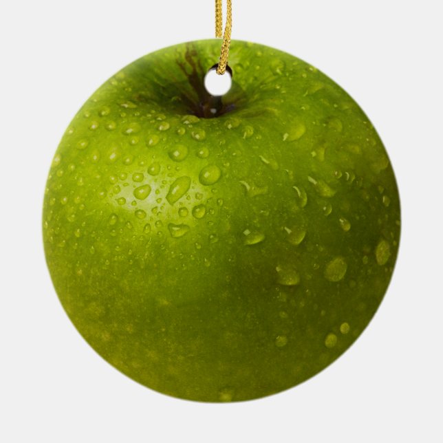 Green apple ceramic tree decoration (Front)