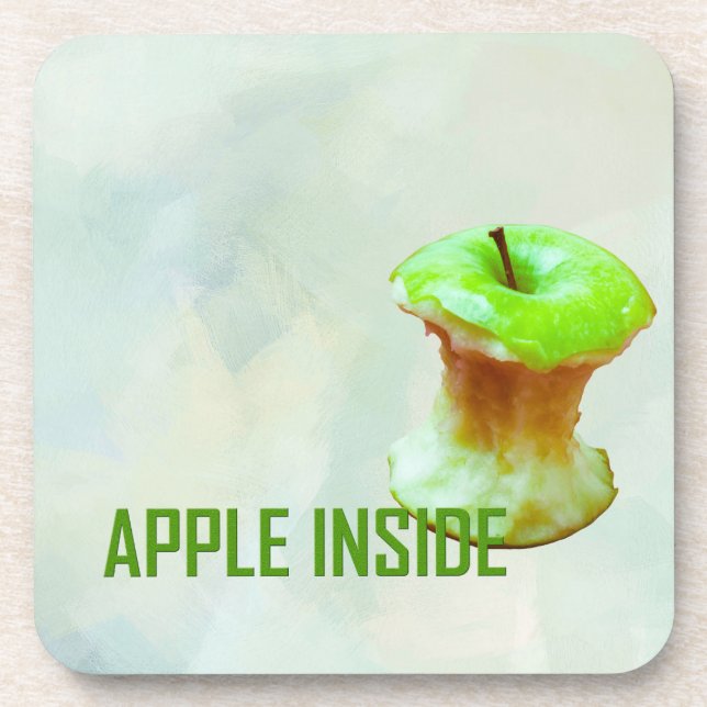 Green apple core coaster (Front)