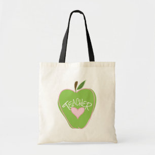 Green Apple & Heart Teacher Bag