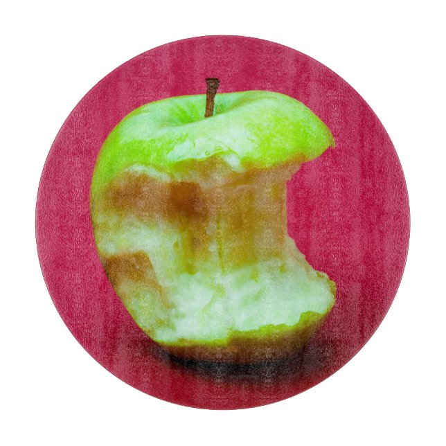 Green apple nibbled cutting board (Front)