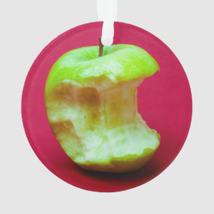 Green apple nibbled ornament