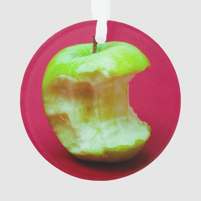 Green apple nibbled ornament (Back)