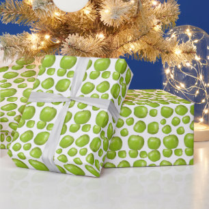 Green apple pattern wrapping paper
