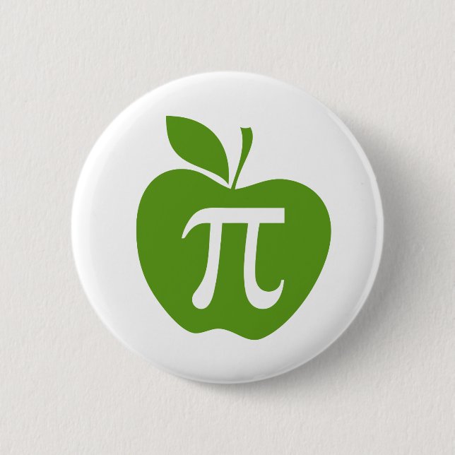 Green Apple Pi 6 Cm Round Badge (Front)