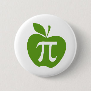 Green Apple Pi 6 Cm Round Badge