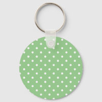 Green Apple Polka Dot Keychain