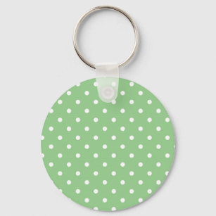 Green Apple Polka Dot Keychain