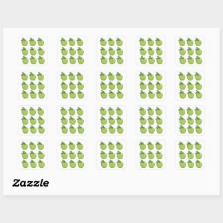 Green Apple Square Sticker