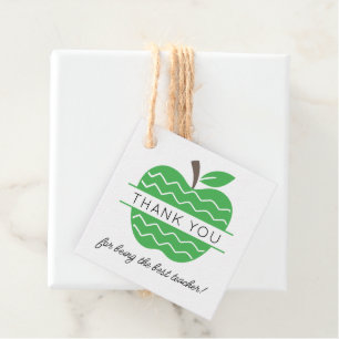 Green Apple Teacher Thank You Favour Tags