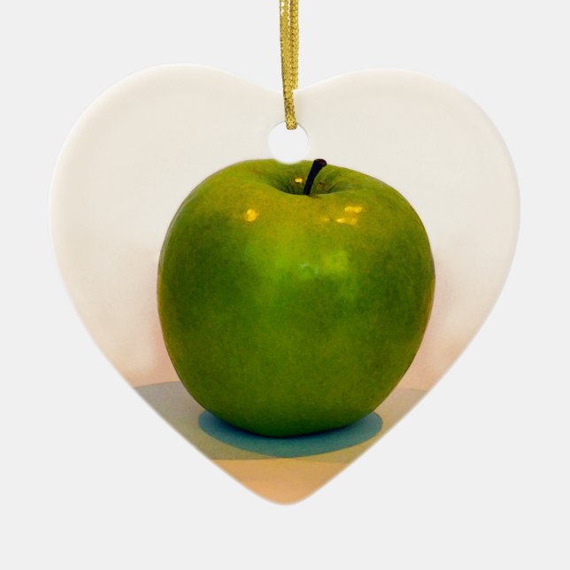 Green Apple Trio Ceramic Ornament (Front)