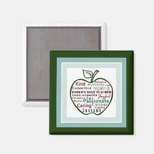 Green Apple, World's Best Teacher Qualities Magnet