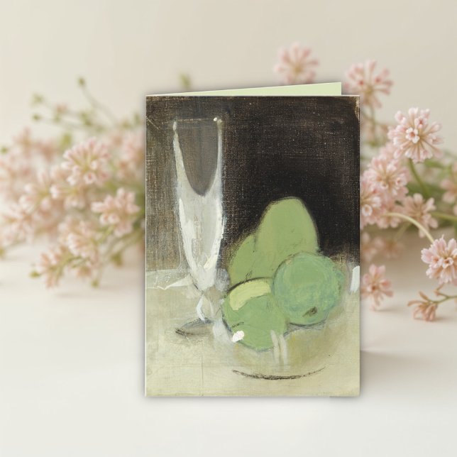Green Apples and Champagne Glass, H.Schjerfbeck  Card (Creator Uploaded)