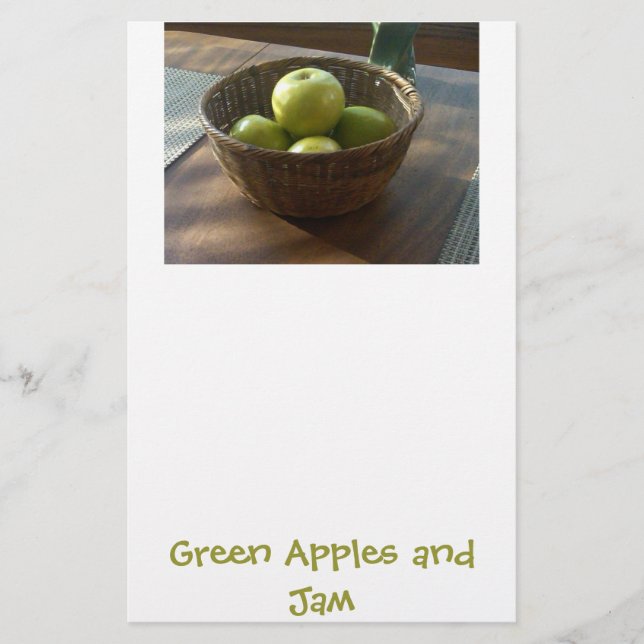 Green Apples and Jam Stationery (Front)