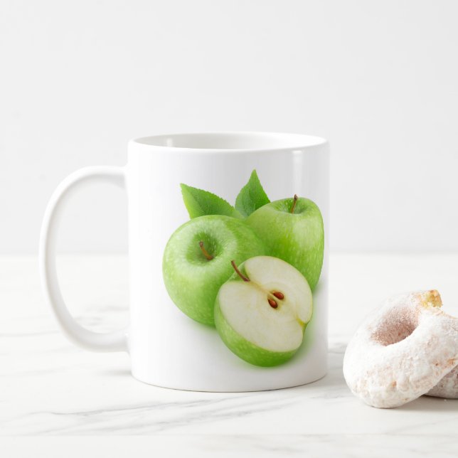 Green apples coffee mug (With Donut)