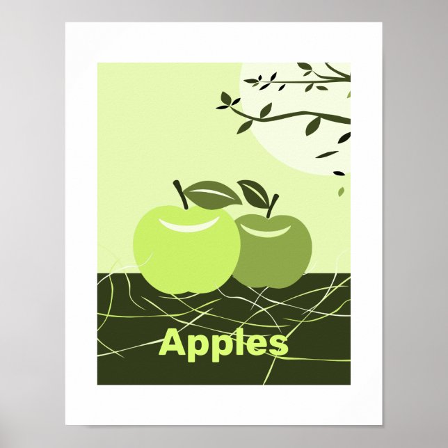 Green Apples Kitchen Wall Decor (Front)