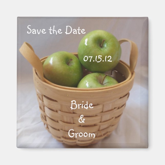 Green Apples Save the Date Magnet (Front)