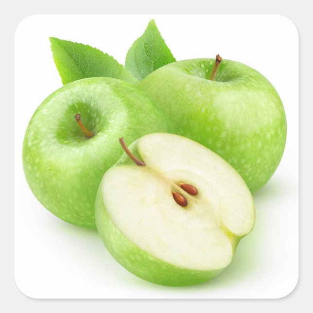 Green apples square sticker (Front)