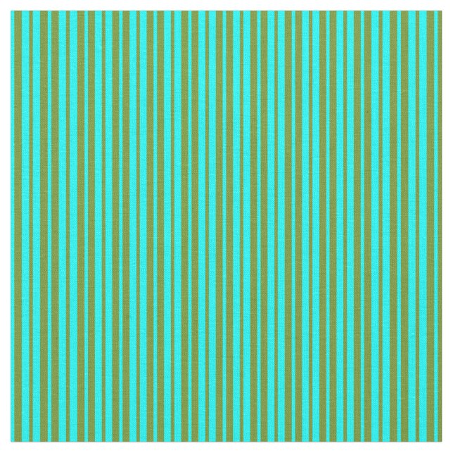 Green & Aqua Coloured Lined/Striped Pattern Fabric (Close Up)