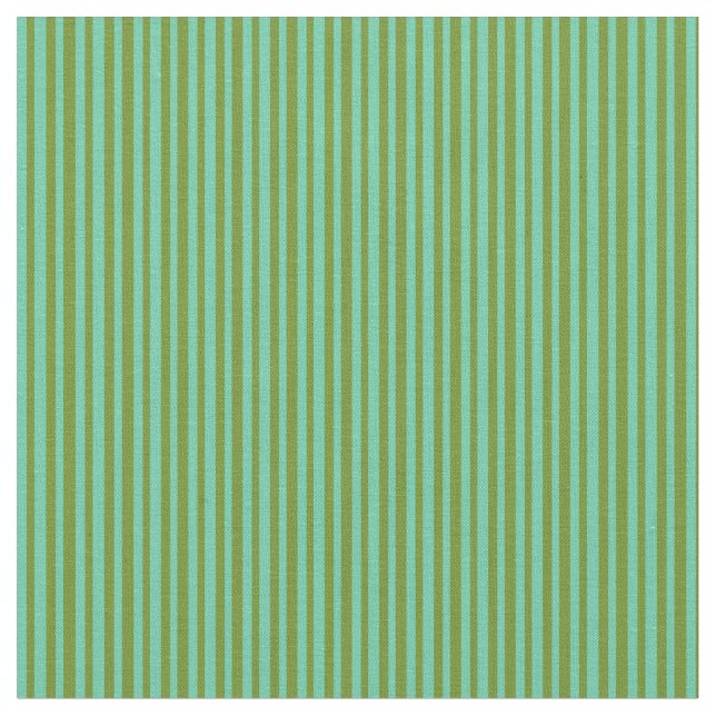 Green & Aquamarine Pattern of Stripes Fabric (Close Up)