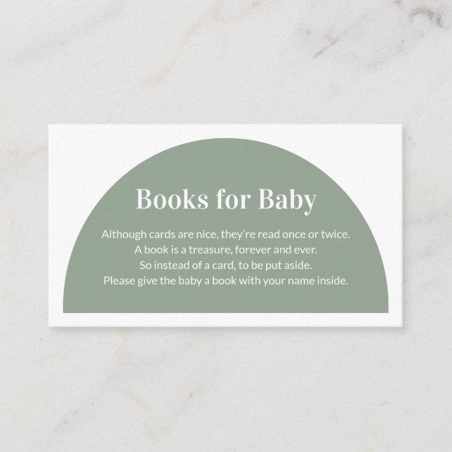Green Arch Books for Baby Baby Shower Enclosure Ca (Front)