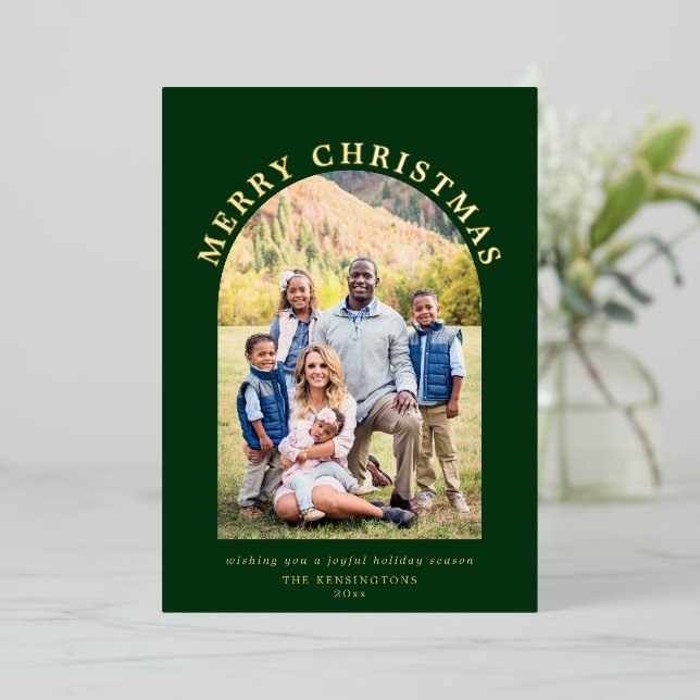 Green Arch Christmas Holiday Photo (Standing Front)