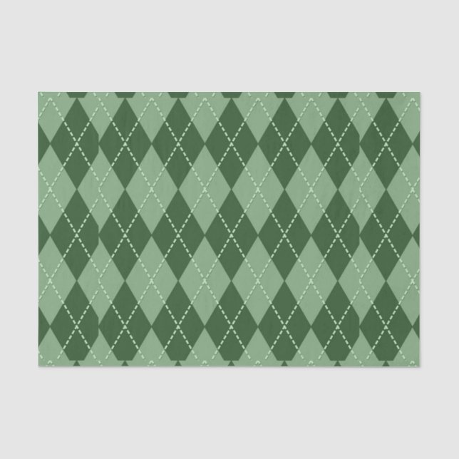 Green Argyle 2 Tissue Paper (Front)