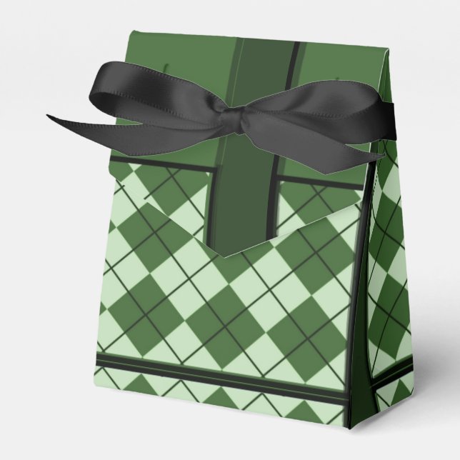 Green Argyle All Purpose gift box (Front Side)