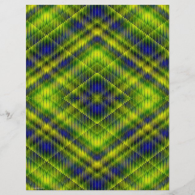 Green Argyle Bulk Scrapbook Paper Pages (Back)