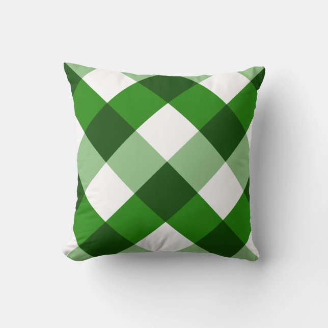 Green Argyle Diamond Pattern Cushion (Front)