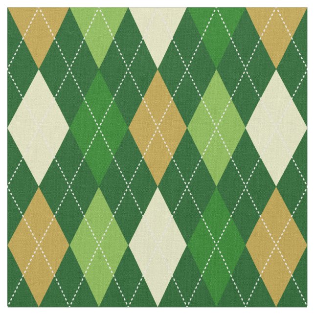 Green Argyle Fabric (Close Up)
