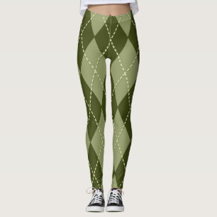 Green Argyle Leggings