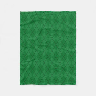 Green argyle pattern fleece blanket