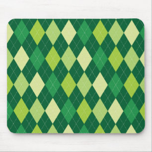 Green argyle pattern mouse pad
