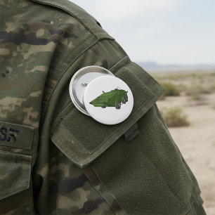 Green Armoured Military Vehicle 7.5 Cm Round Badge