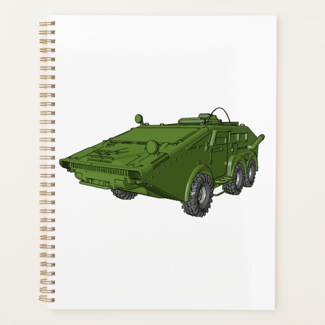 Green Armoured Military Vehicle Planner (Front)