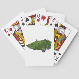 Green Armoured Military Vehicle Playing Cards