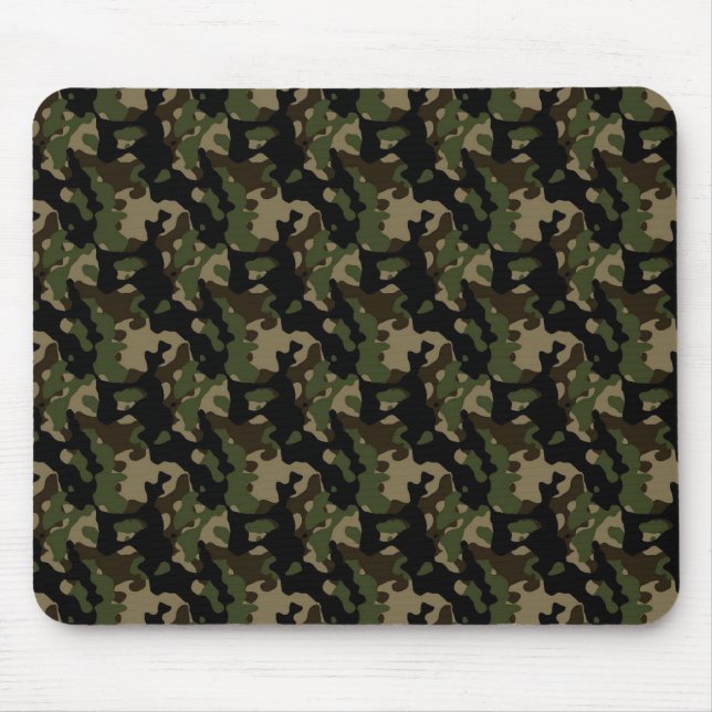 Green Army Camo Camouflage Pattern Mouse Pad (Front)