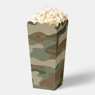 Green army camo military camouflage custom popcorn favour box