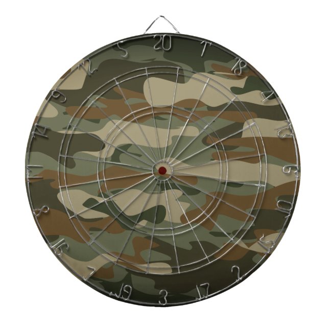 Green army camo military camouflage dartboard (Front)