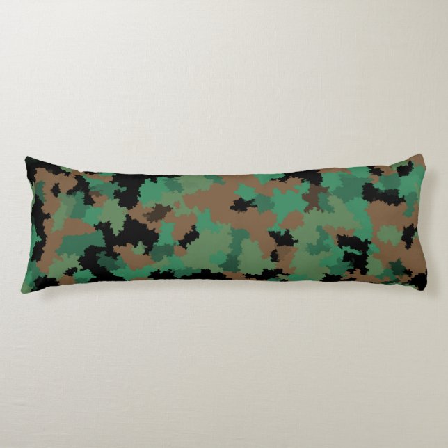 Green Army Jungle Camouflage Pattern Design  Body Cushion (Front)