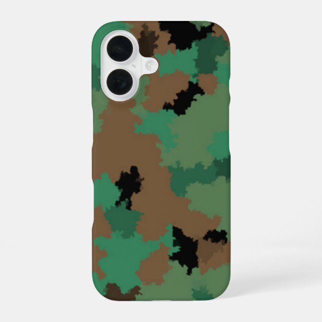 Green Army Jungle Camouflage Pattern Design  iPhone 16 Case (Back)