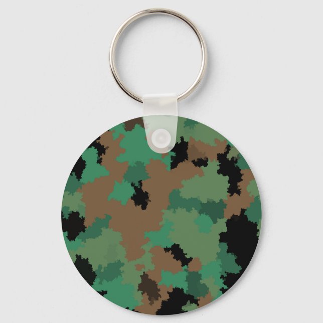 Green Army Jungle Camouflage Pattern Design  Key Ring (Front)