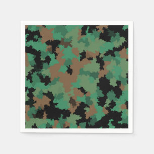 Green Army Jungle Camouflage Pattern Design  Napkin