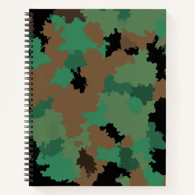Green Army Jungle Camouflage Pattern Design  Notebook (Front)