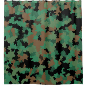 Green Army Jungle Camouflage Pattern Design  Shower Curtain