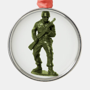 Green Army Man Metal Ornament